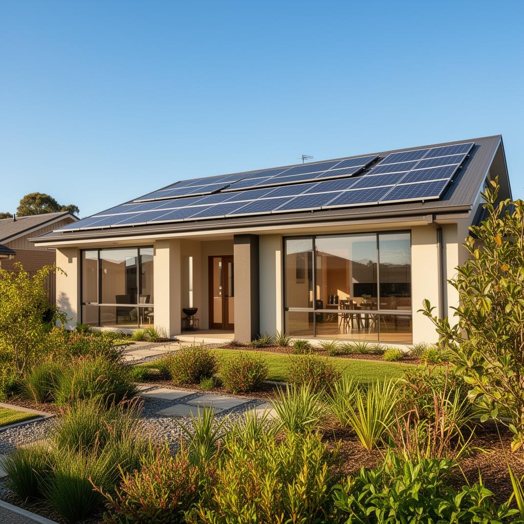 Modern brick townhouses with landscaping